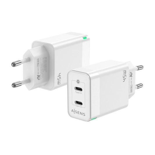 Wall Charger Aisens ASCH-45W2P005-W White 45 W (1 Unit)