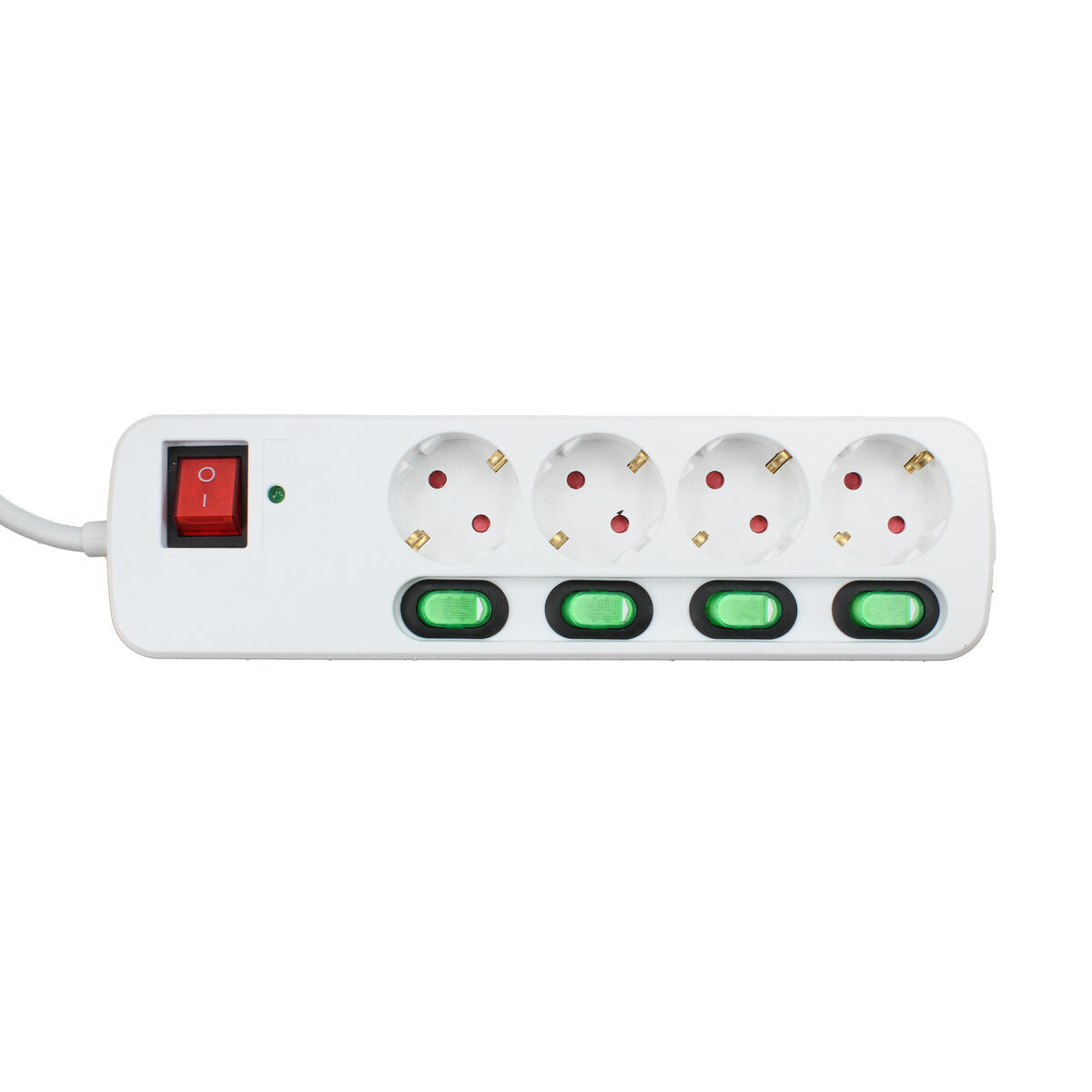 4-socket plugboard without power switch TM Electron TMUAD554 White 3680 W (1,5 m)