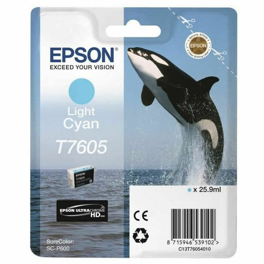 Original Ink Cartridge Epson T7605  Light Cyan Cyan