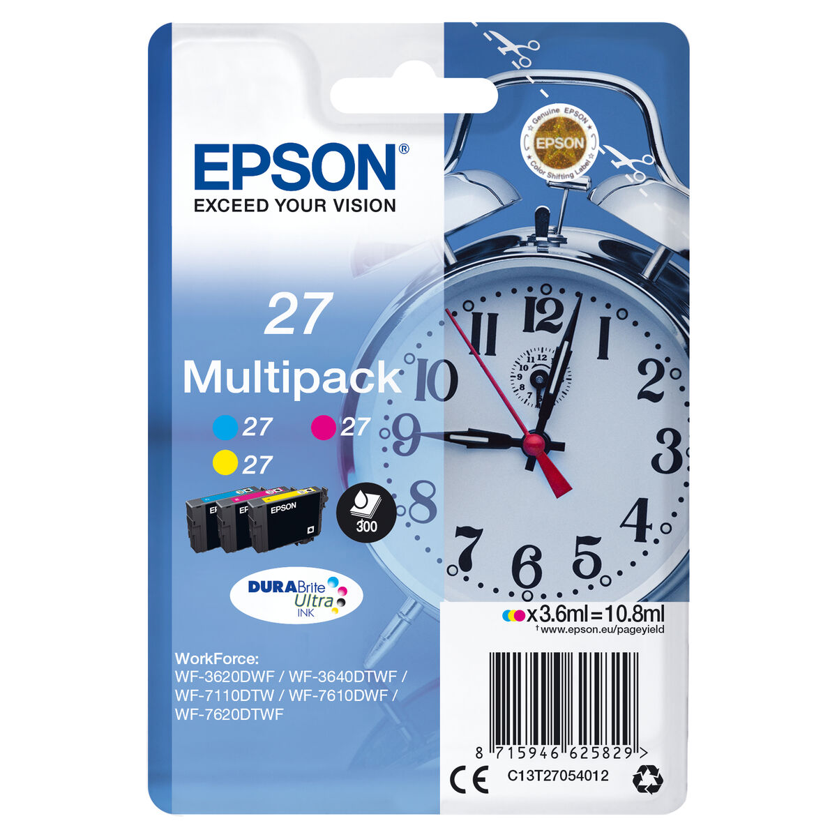 Original Ink Cartridge Epson C13T27054012 Tricolour Yellow Black Cyan Magenta Cyan/Magenta/Yellow