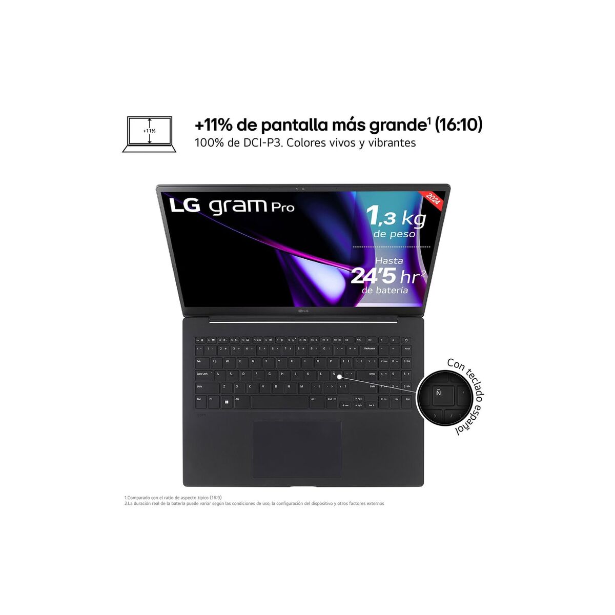 Laptop LG 16ZD90SP-A.AX78B 16" intel core ultra 7 32 GB RAM 1 TB SSD Spanish Qwerty