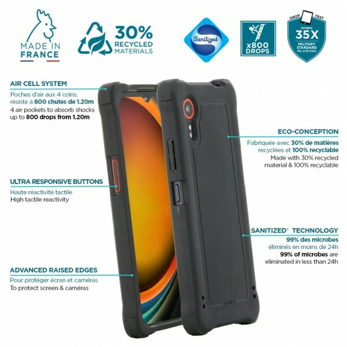 Mobile cover Mobilis 054016 Black Grey