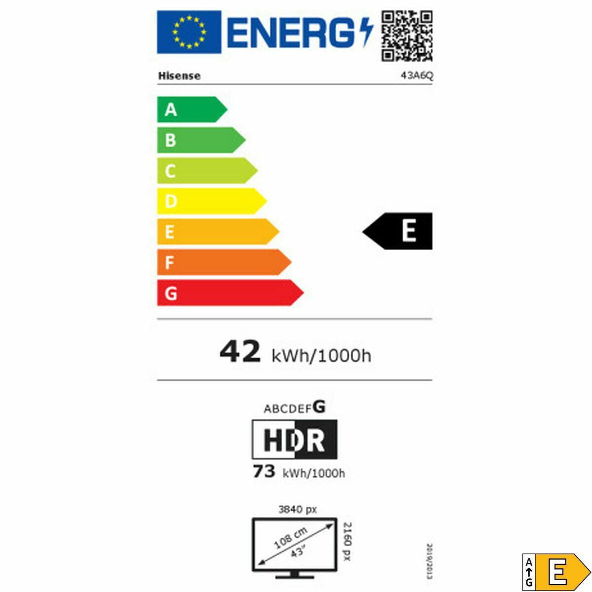 Smart TV Hisense 43A6Q 4K Ultra HD 43" LED HDR D-LED