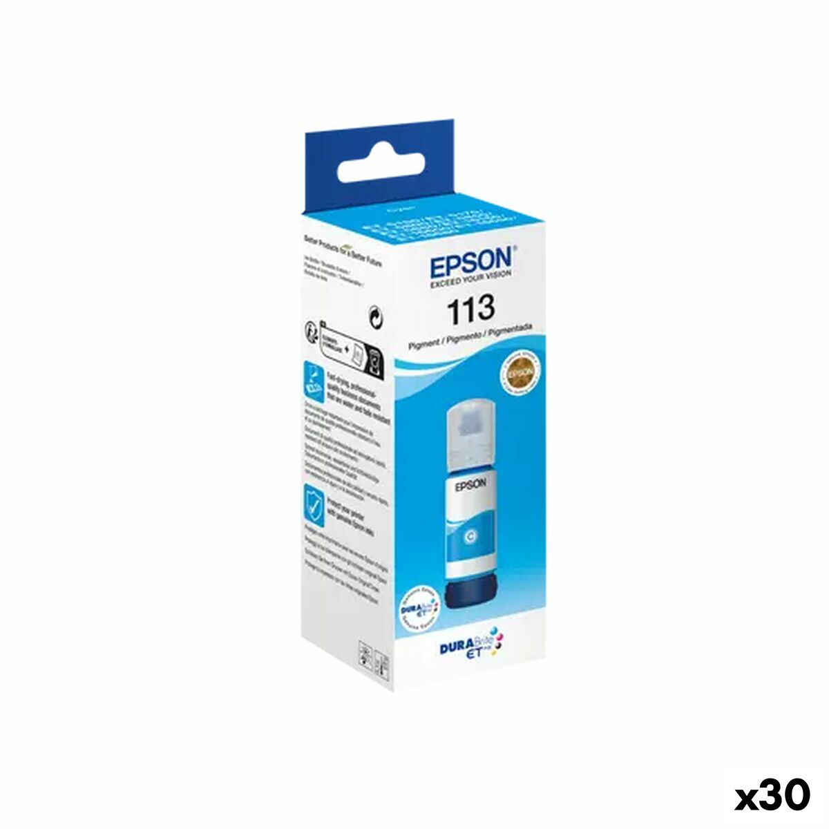 Refill ink Epson ECOTANK ET-5850, ET-5800, ET-16650, ET-16600, ET-5880, ET-5170 - Nº 113 Cyan