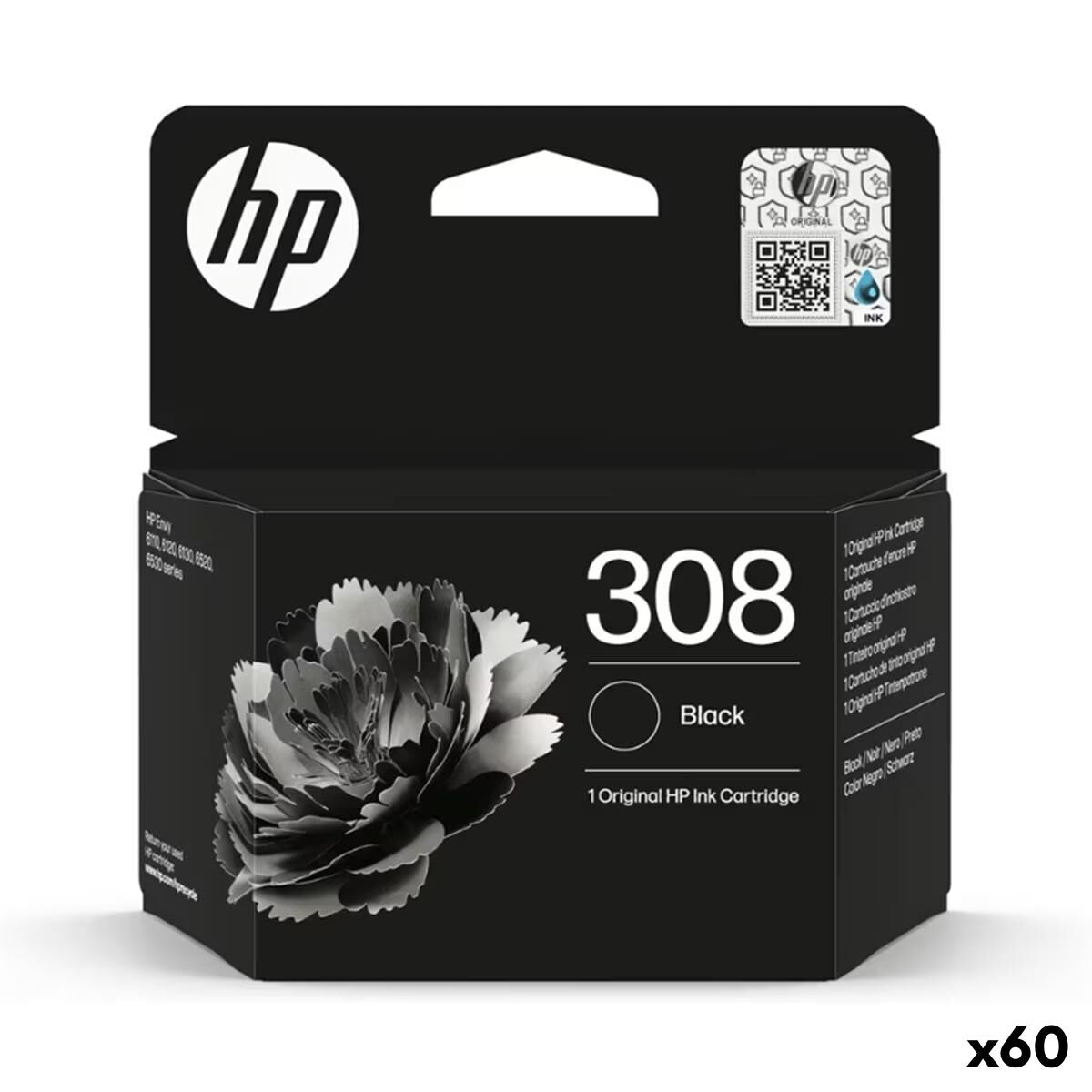 Original Ink Cartridge HP Nº 308 Black (60 Units)